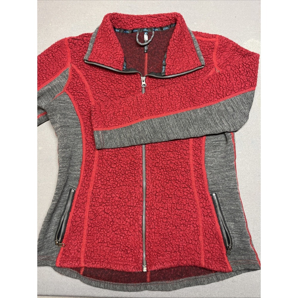 Kuhl Kozet Full Zip Jacket Womens Wool Sz L Large‎ Sherpa Zip Pockets Outdoors - Picture 2 of 4